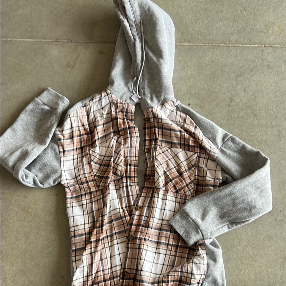 Plaid Hooded Kids Shirt